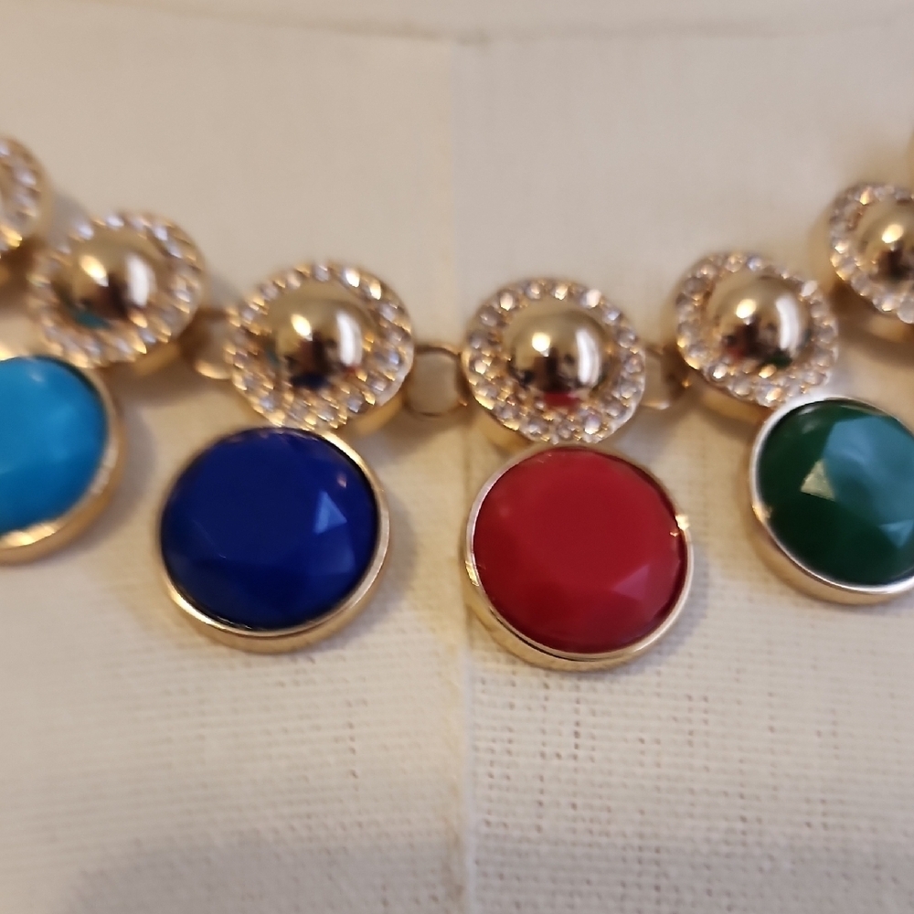 Multicolor Gem Disc Statement Necklace Charter Club - Picture 4 of 6